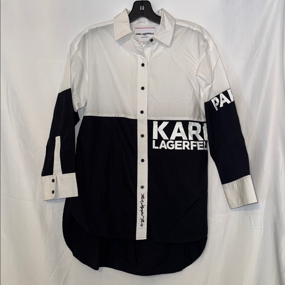 Women's Colorblock Button-Front Cotton Top - Picture 4 of 9
